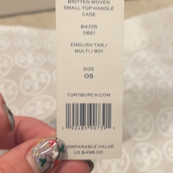 Tory Burch Britten Woven Small Top Handle Case - Picture 4 of 13